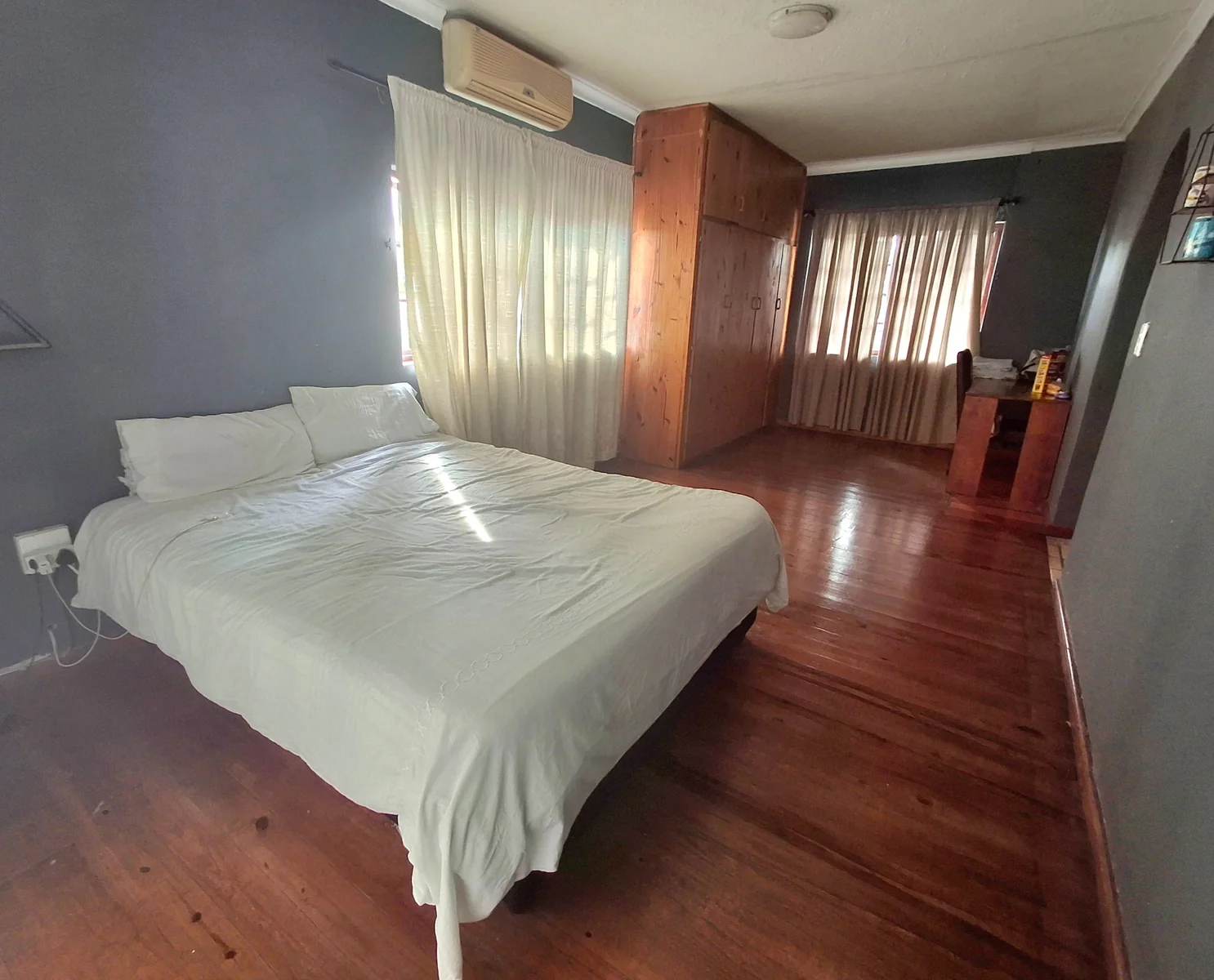 Thatched roof and warm wood interior