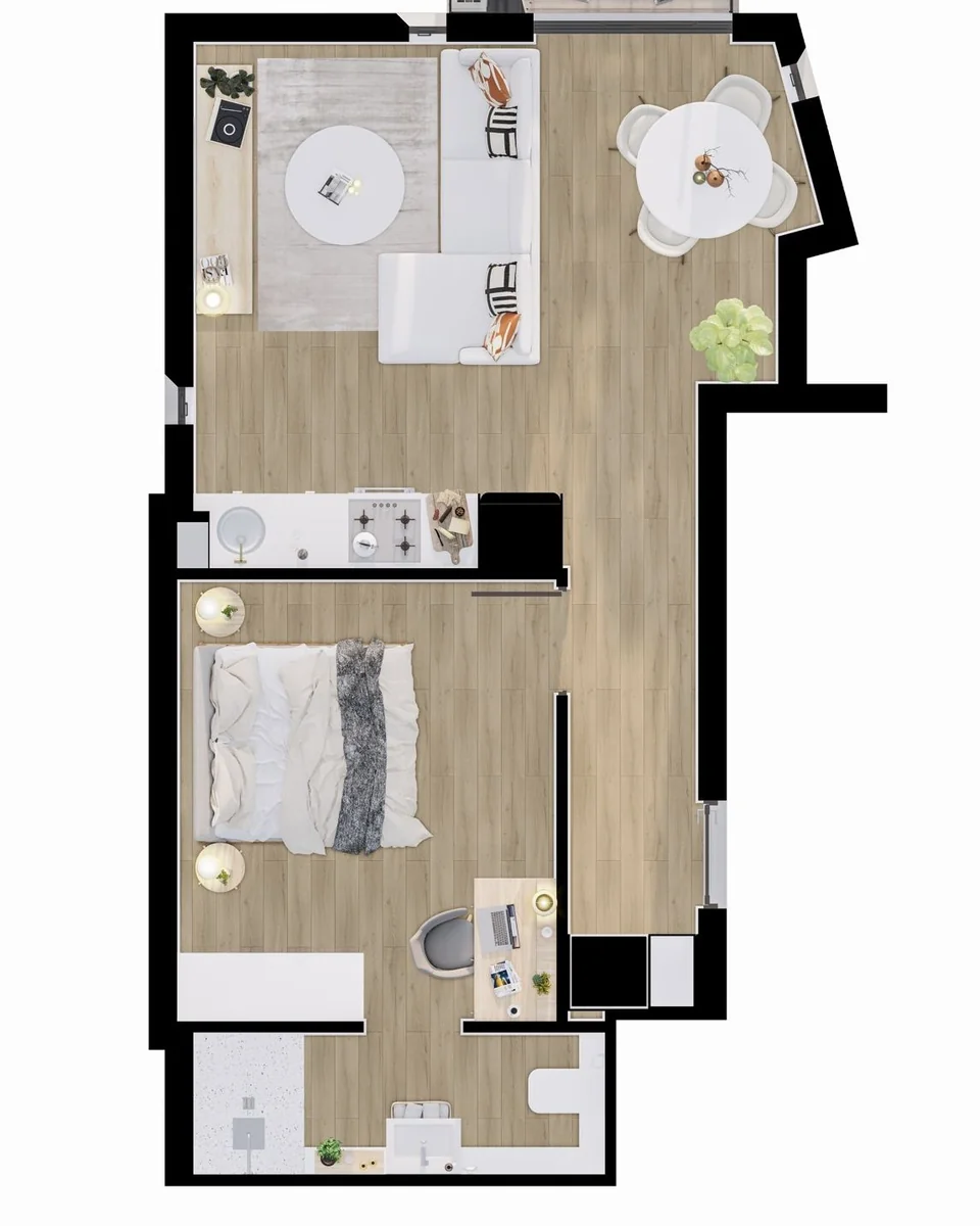 Brand-new spacious unfurnished/partially furnished 1-Bedroom Apartment to Rent in Newinbosch Estate, Stellenbosch